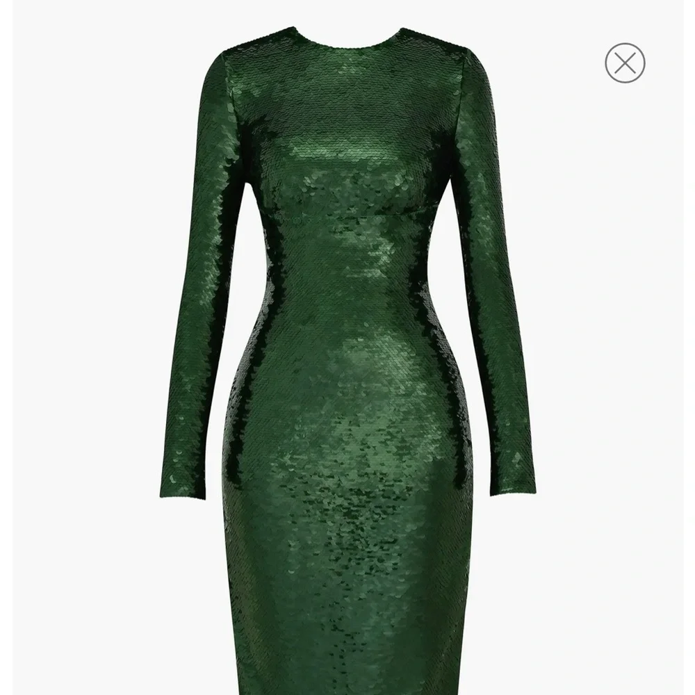 House of CB Green Sequin Holiday Dress - Picture 5 of 10